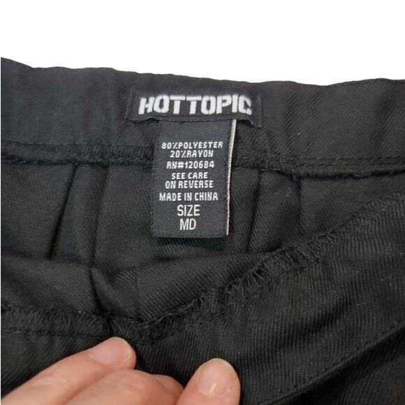 Hot Topic | Black with White Stripes Mini Cheer Skirt | Size Medium - Picture 5 of 8